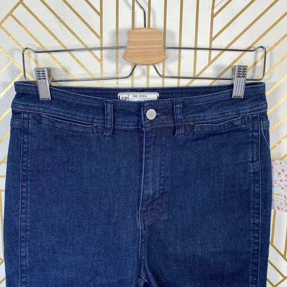 Free People So Chic Biker‎ Denim Short Rinse Cobalt - Picture 3 of 11